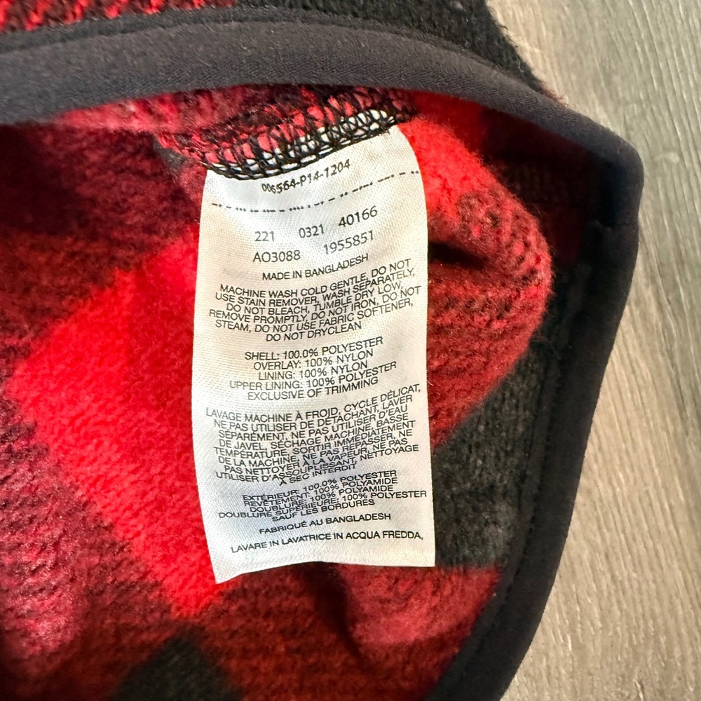 Columbia Men's Buffalo Plaid Fleece Quarter Zip Pullover Black Red Size M - Picture 5 of 7
